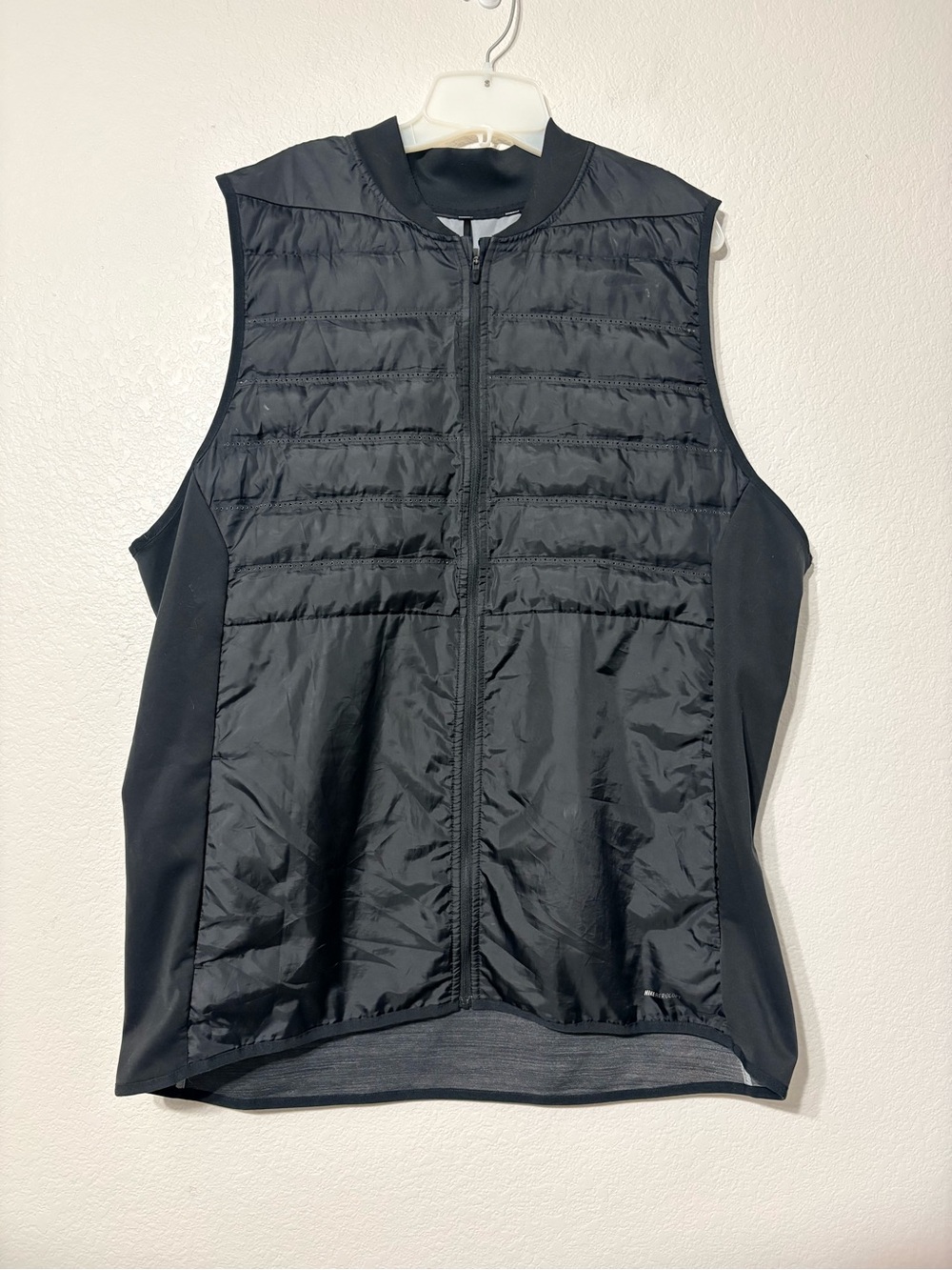 Men's Nike Golf Aeroloft Black Quilted Zip-Front Vest Pockets XXL